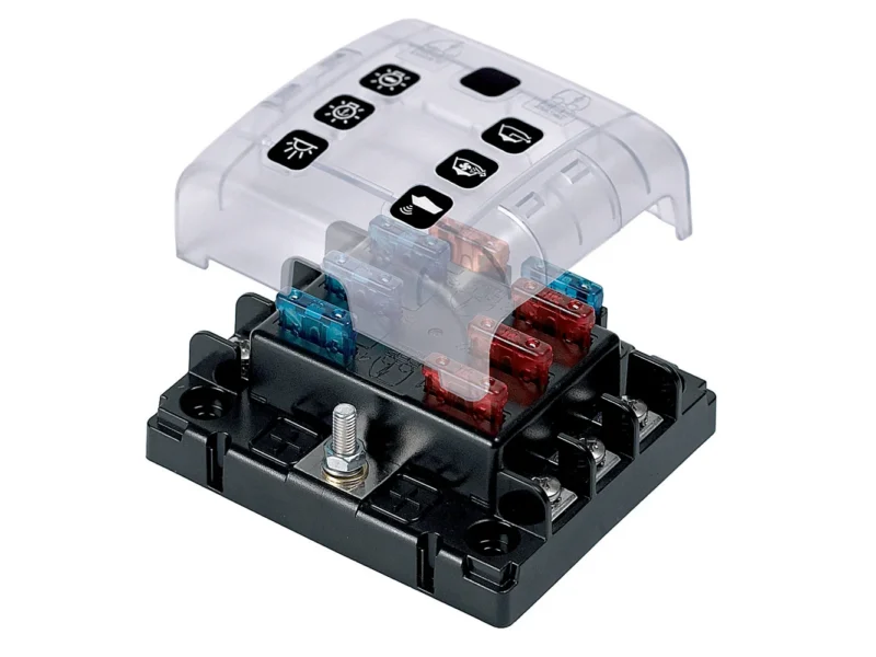 BEP ATC Six Way Fuse Holder & Screw Terminals w/Cover & Link