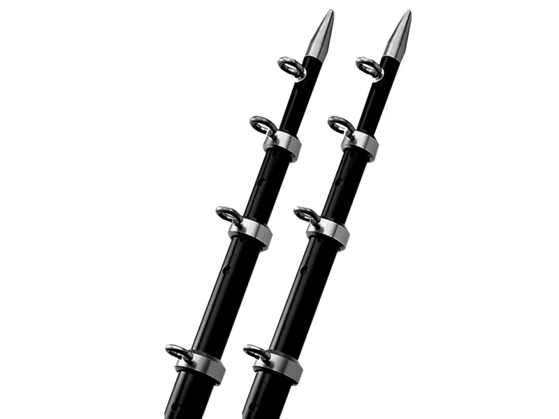 TACO 15' Black/Silver Outrigger Poles - 1-1/8" Diameter