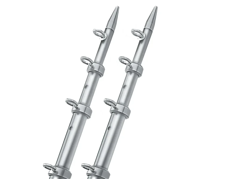 TACO 15' Silver/Silver Outrigger Poles - 1-1/8" Diameter