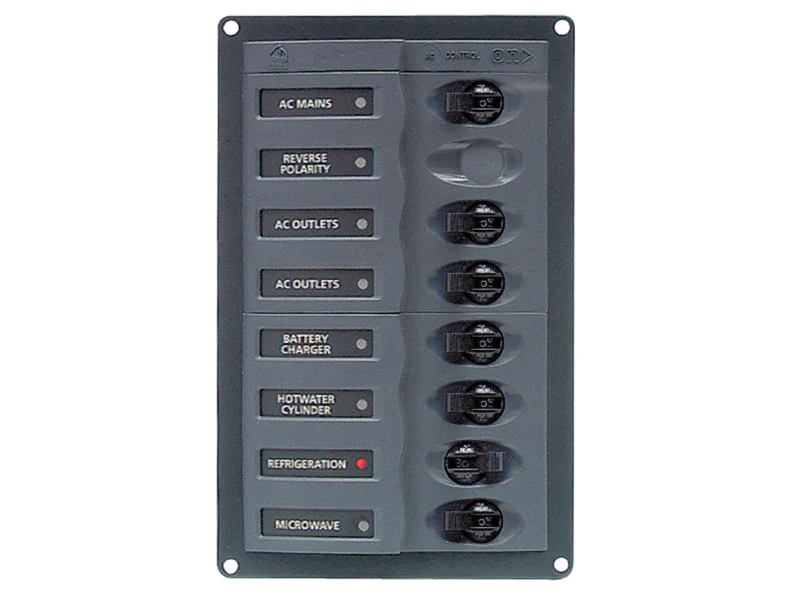 BEP AC Circuit Breaker Panel w/o Meters, 6 Way w/Double Pole Mains