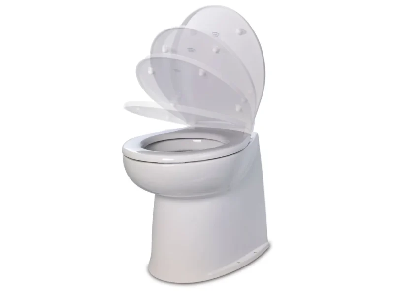 Jabsco 17" Deluxe Flush Fresh Water Electric Toilet w/Soft Close Lid - 24V