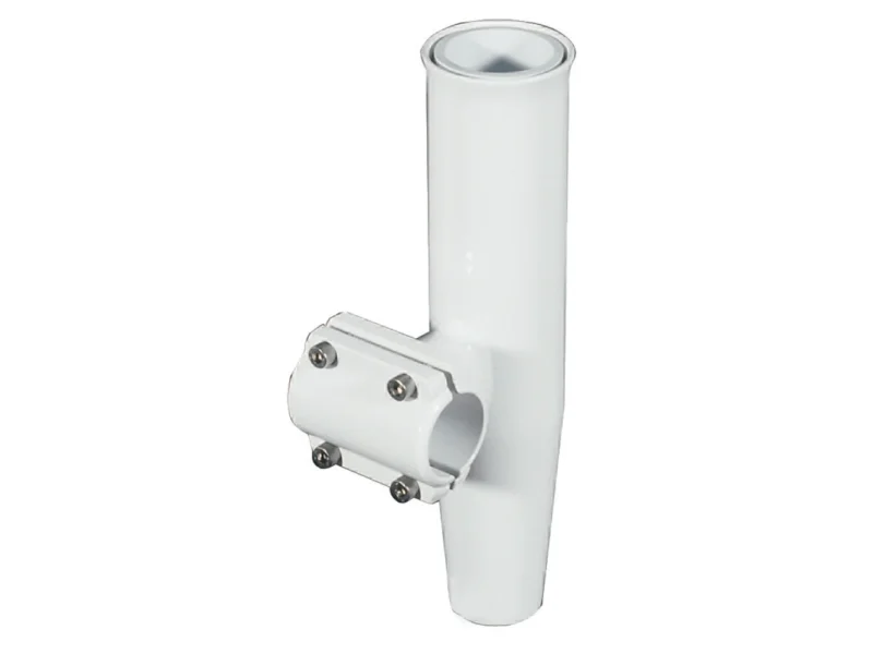 Lee's Clamp-On Rod Holder - White Aluminum - Horizontal Mount - Fits 1.050" O.D. Pipe