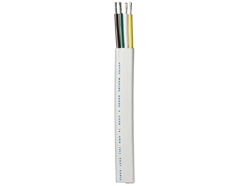 Ancor Trailer Cable - 16/4 AWG - Yellow/White/Green/Brown - Flat - 300'