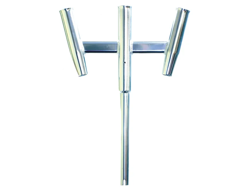 Tigress Triple Aluminum Kite Rod Holder - Straight Butt - Polished