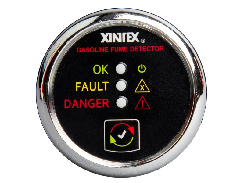 Fireboy-Xintex Gasoline Fume Detector - Chrome Bezel - 12/24V