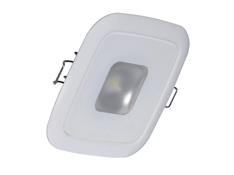 Lumitec Square Mirage Down Light - White Dimming, Red/Blue Non-Dimming - White Bezel