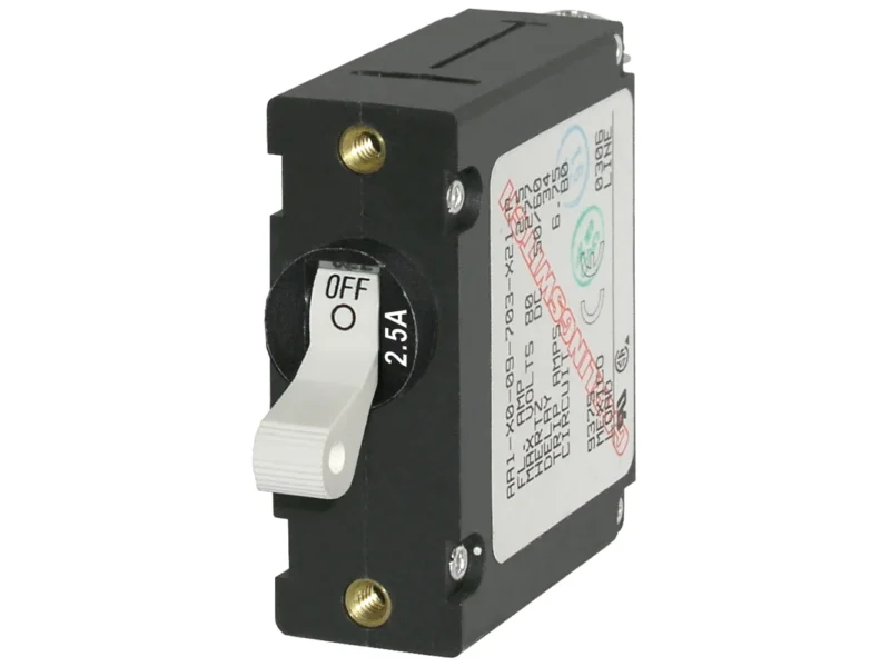 Blue Sea 7197 A-Series White Toggle Circuit Breaker - Single Pole 2.5A