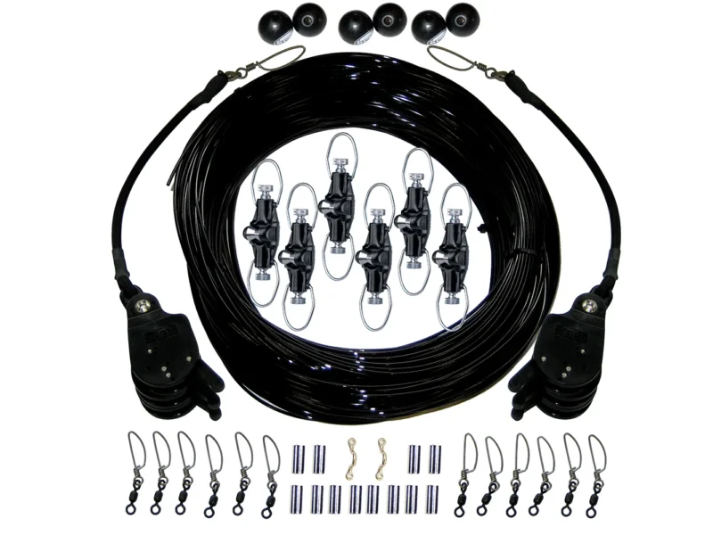 Rupp Triple Rigging Kit W/Lok-Ups & Nok-Outs - 460' Black Mono Cord