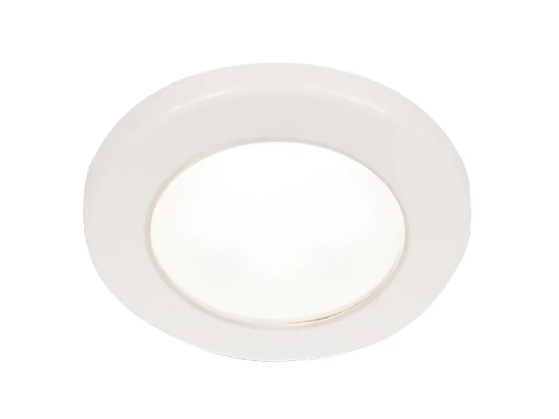 Hella Marine EuroLED 75 3" Round Screw Mount Down Light - White LED - White Plastic Rim - 24V