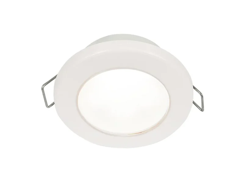 Hella Marine EuroLED 75 3" Round Spring Mount Down Light - White LED - White Plastic Rim - 12V