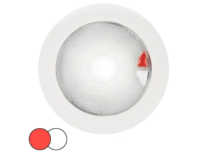 Hella Marine EuroLED 150 Recessed Surface Mount Touch Lamp - Red/White LED - White Plastic Rim