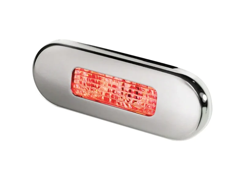 Hella Marine Surface Mount Oblong LED Courtesy Lamp - Red LED - Stainless Steel Bezel