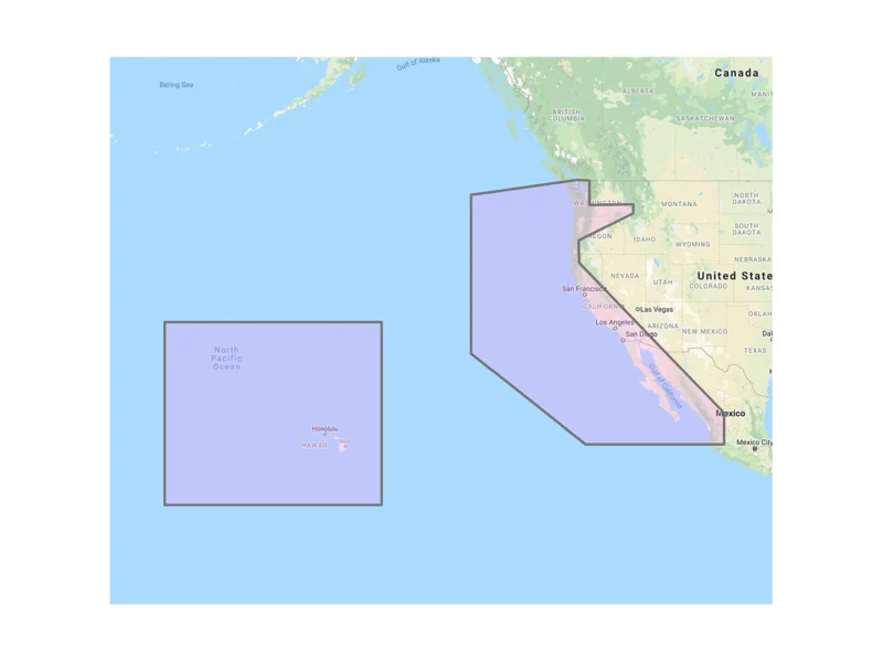 Furuno U.S. West Coast, Hawaii & Baja Mexico - Vector Chart, Standard Resolution Satellite Photos f/Baja Mexico - Unlock Code