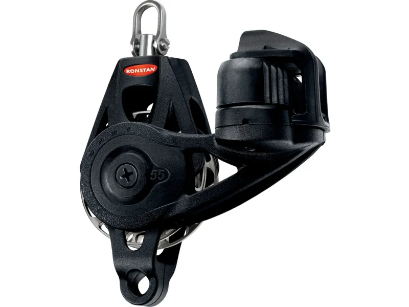 Ronstan Series 55 Ratchet Mount Orbit Block - Single Becket Cleat Swivel