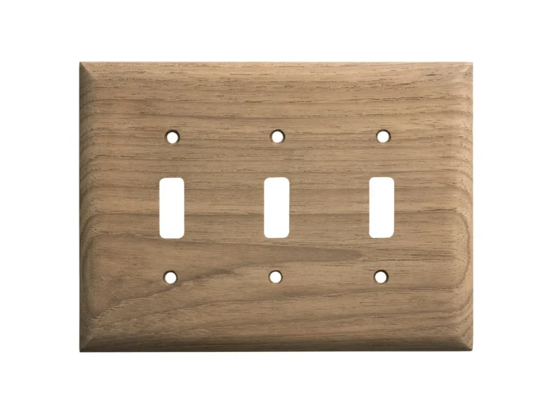 Whitecap Teak 3-Toggle Switch/Receptacle Cover Plate