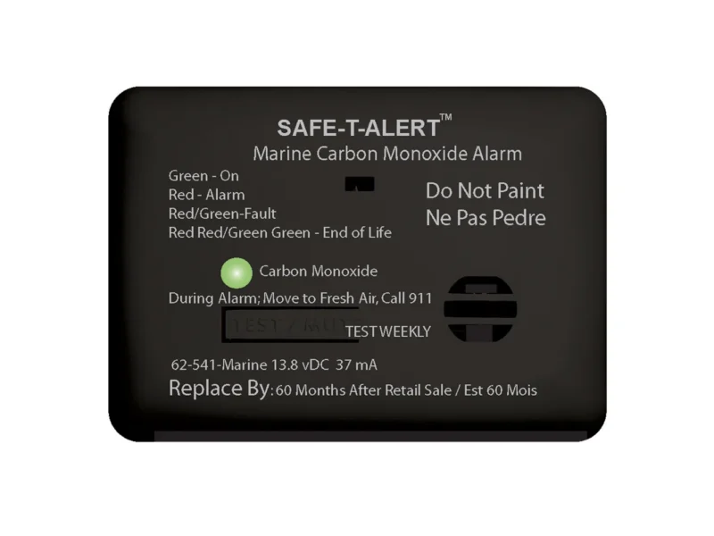 Safe-T-Alert 62 Series Carbon Monoxide Alarm - 12V - 62-541-Marine - Surface Mount - Black