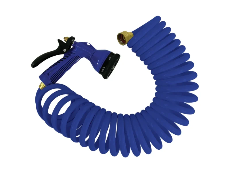 Whitecap 25' Blue Coiled Hose w/Adjustable Nozzle