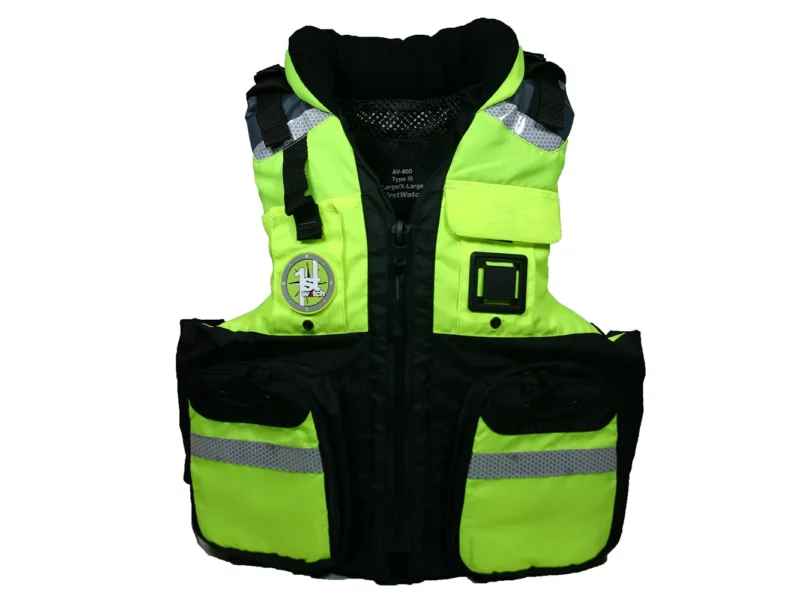 First Watch AV-800 Four Pocket Flotation Vest - Hi-Vis Yellow - Small to Medium