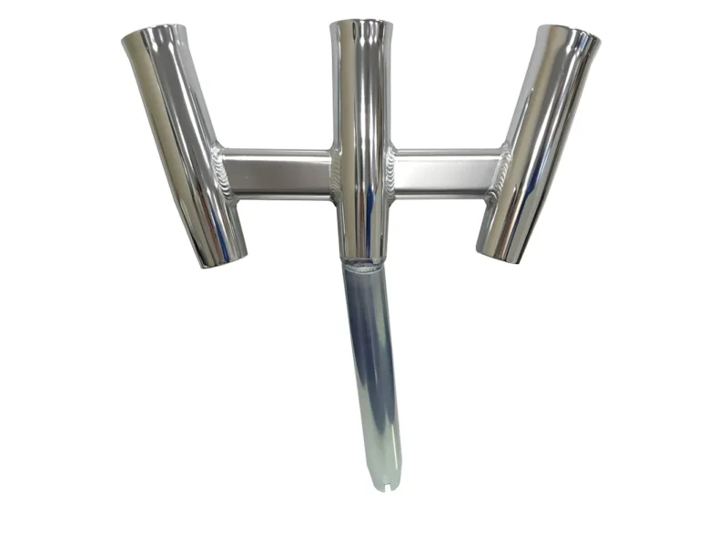 Tigress GS Trident Rod Holder - Bent Butt - Polished Aluminum