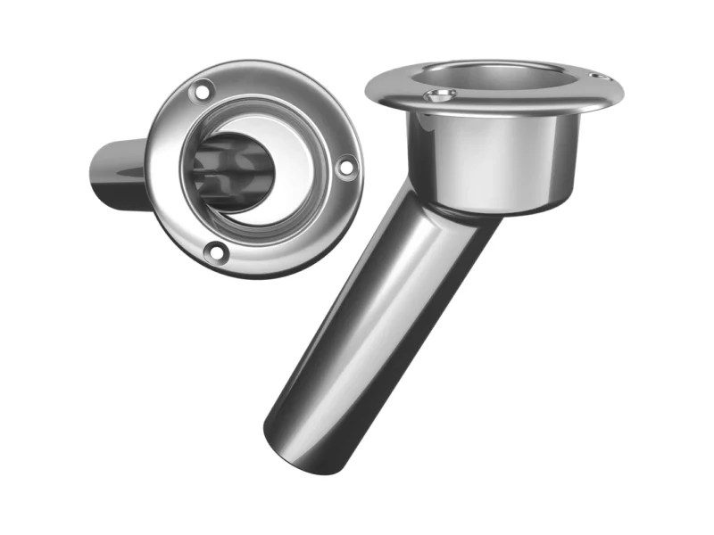 Mate Series Stainless Steel 30° Rod & Cup Holder - Open - Round Top