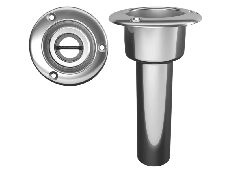 Mate Series Stainless Steel 0° Rod & Cup Holder - Open - Round Top