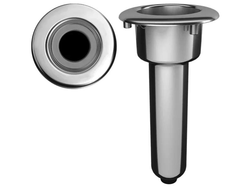 Mate Series Elite Screwless Stainless Steel 0° Rod & Cup Holder - Drain - Round Top