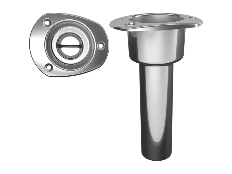 Mate Series Stainless Steel 0° Rod & Cup Holder - Open - Oval Top