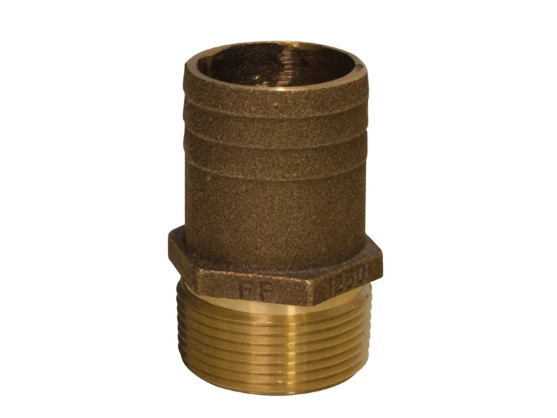 GROCO 2" NPT x 2-1/4" Bronze Full Flow Pipe to Hose Straight Fitting