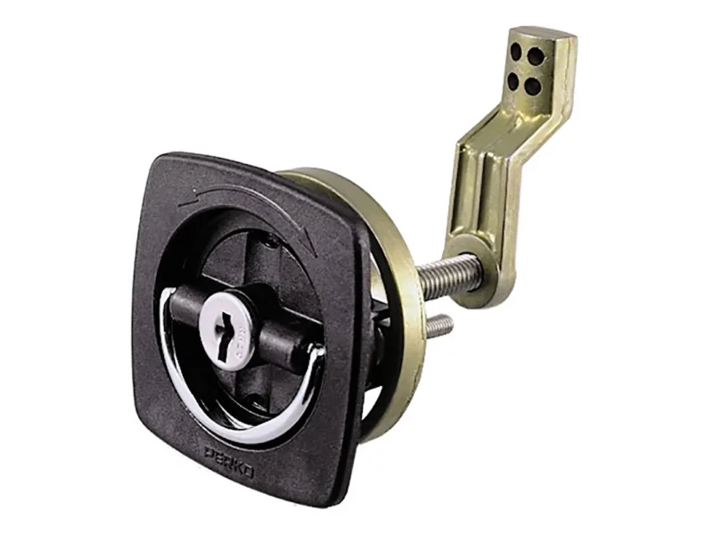 Perko Black Flush Lock - 2.5" x 2.5" w/Offset Cam Bar & Flexible Polymer Strike