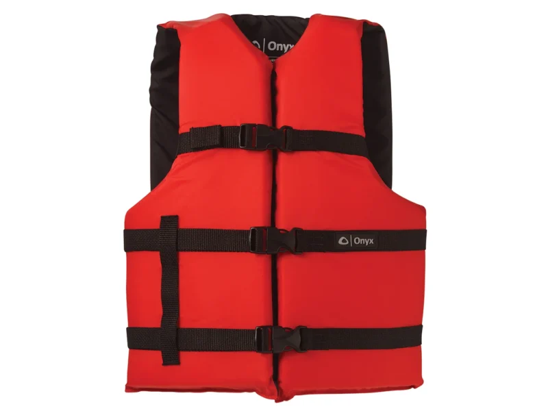 Onyx Nylon General Purpose Life Jacket - Adult Universal - Red