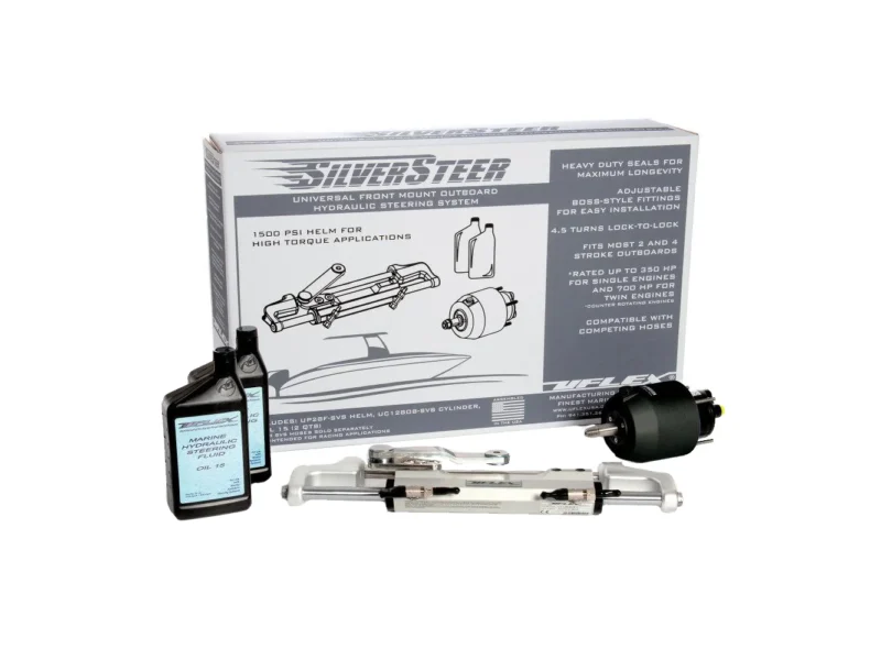 Uflex SilverSteer™ Universal Front Mount Outboard Hydraulic Steering System w/ UC128-SVS-1 Cylinder