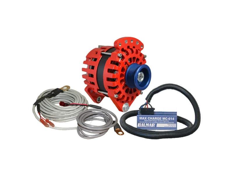 Balmar Alternator 3.15" Dual Foot Saddle J10 Serpentine Pulley Regulator & Temp Sensor - 170A Kit - 12V