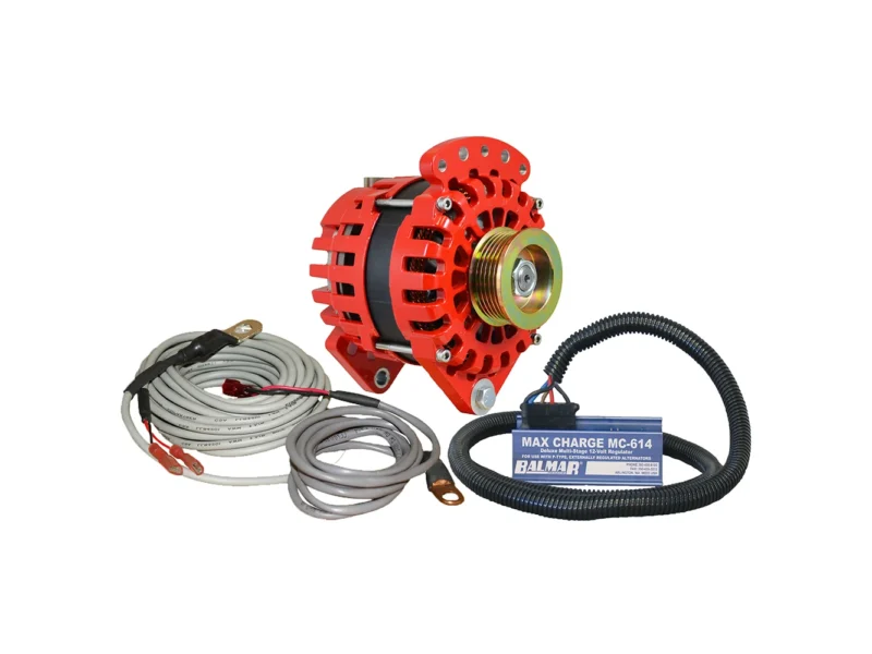 Balmar Alternator 3.15" Dual Foot Saddle K6 Serpentine Pulley Regulator & Temp Sensor - 170A Kit - 12V