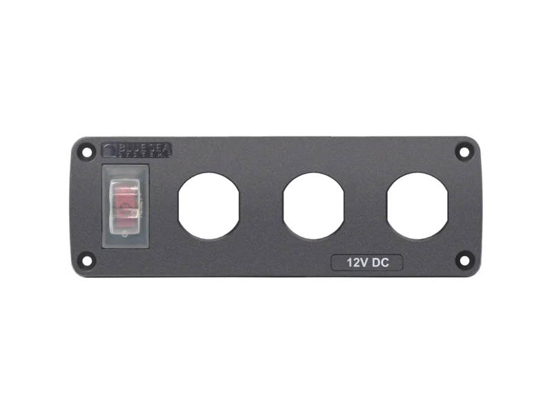 Blue Sea 4367 Water Resistant USB Accessory Panel - 15A Circuit Breaker, 3x Blank Apertures