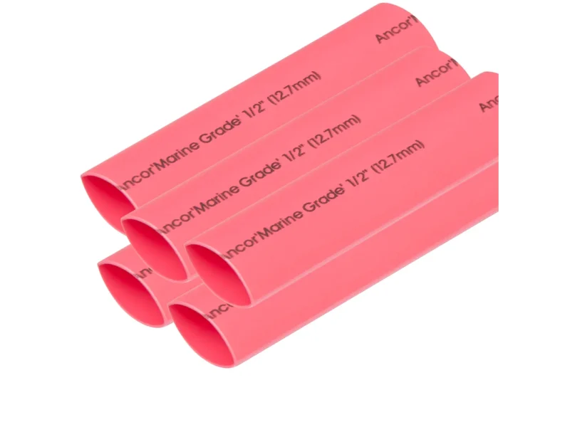 Ancor Heat Shrink Tubing 1/2" x 6" - Red - 5 Pieces