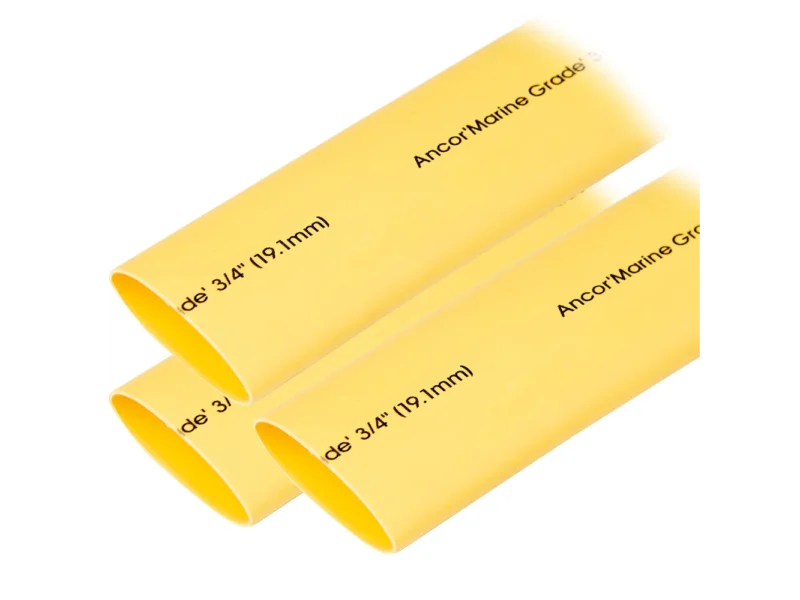 Ancor Heat Shrink Tubing 3/4" x 3" - Yellow - 3 Pieces