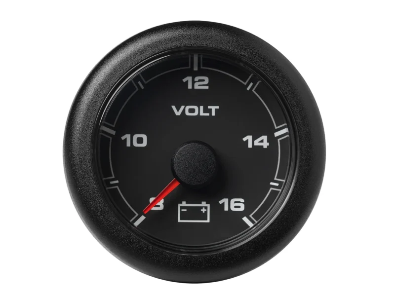 Veratron 52MM (2-1/16") OceanLink Battery Voltage Gauge - 8 to 16 V - Black Dial & Bezel