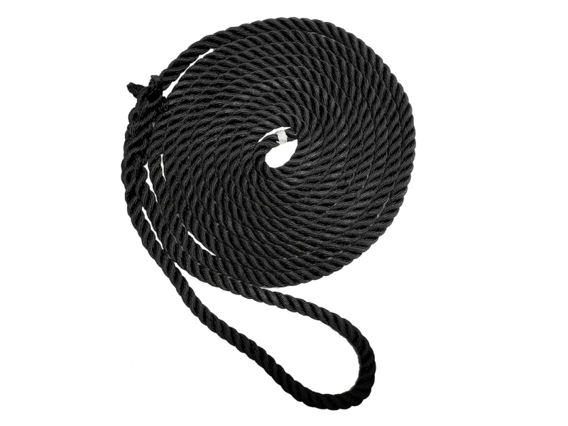 New England Ropes 5/8" Premium 3-Strand Dock Line - Black - 50'