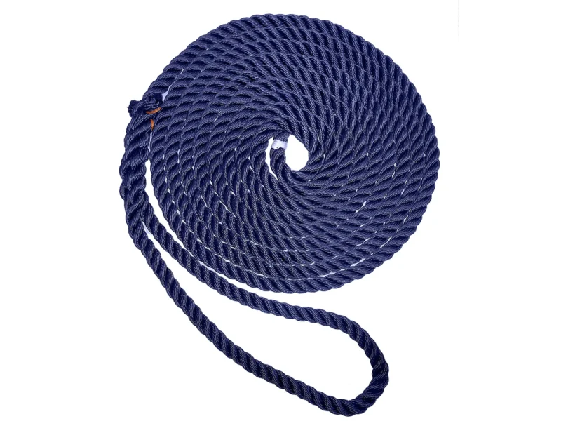 New England Ropes 3/8" Premium 3-Strand Dock Line - Navy Blue - 15'