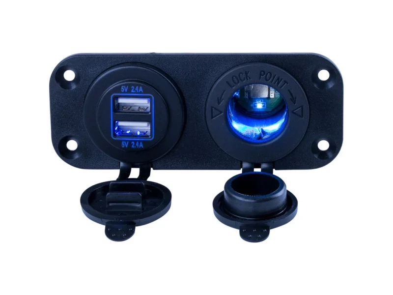 Sea-Dog Double USB & Power Socket Panel