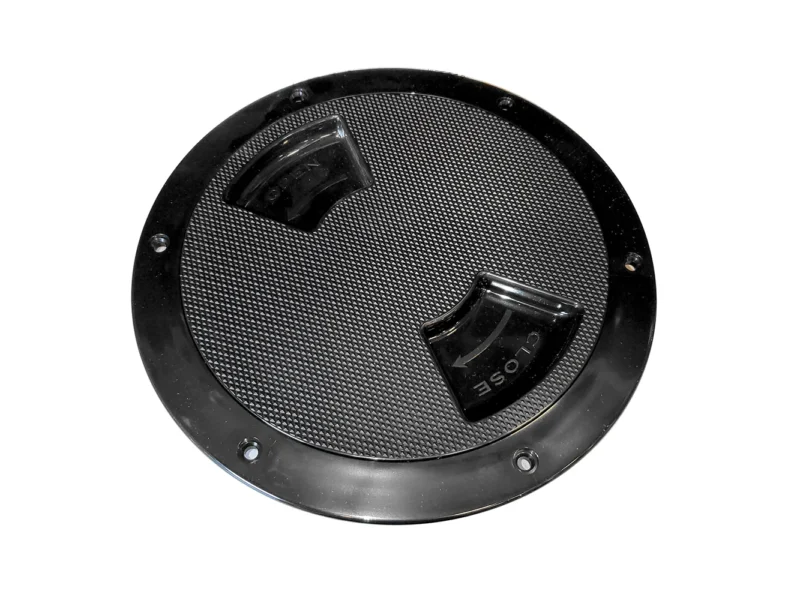 Sea-Dog Textured Quarter Turn Deck Plate - Black - 6"