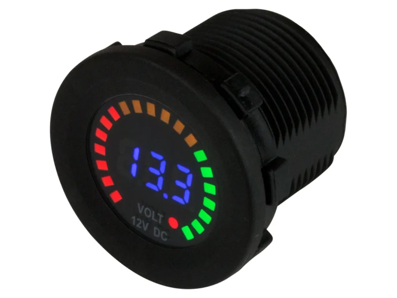 Sea-Dog Round Voltage Meter DC - 5V-15V w/Rainbow Dial