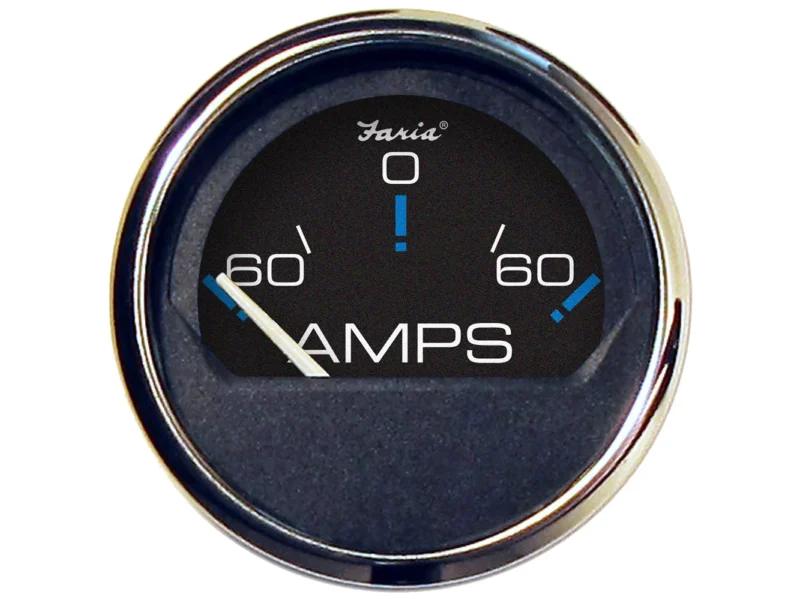 Faria Chesapeake Black 2" Ammeter Gauge (-60 to +60 AMPS)