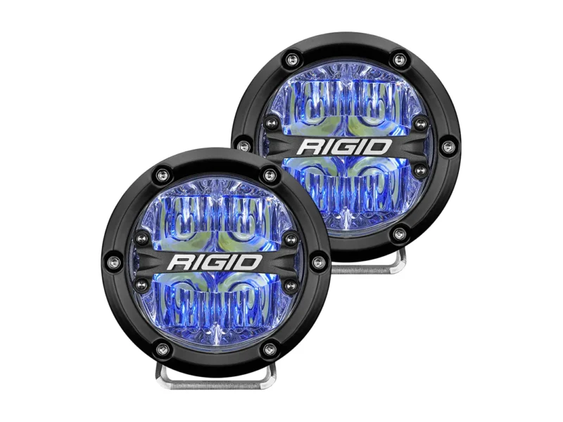 RIGID Industries 360-Series 4" LED Off-Road Fog Light Drive Beam w/Blue Backlight - Black Housing