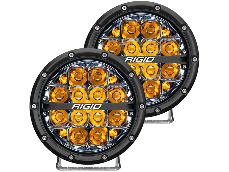 RIGID Industries 360-Series 6" LED Off-Road Fog Light Spot Beam w/Amber Backlight - Black Housing