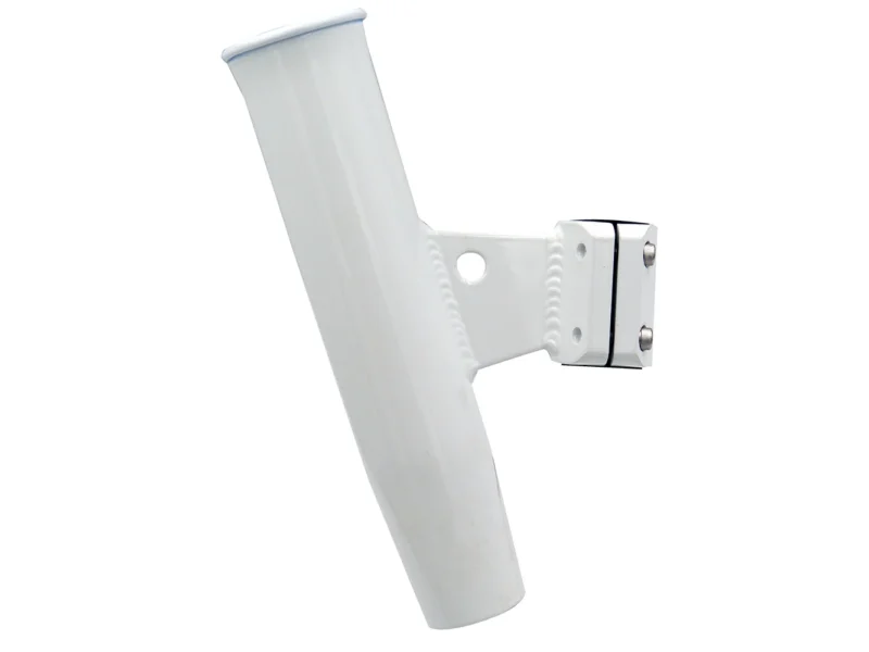 C.E. Smith Aluminum Vertical Clamp-On Rod Holder 1-5/16" OD White Powdercoat w/Sleeve