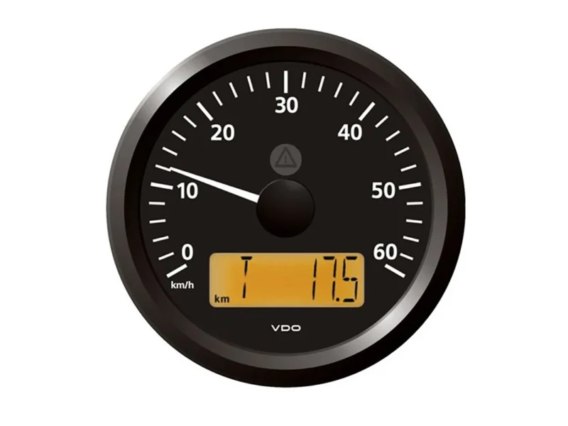 Veratron 3-3/8" (85 mm) ViewLine Speedometer - 0 to 60 KMH - 12/24V - Black Dial & Triangular Bezel