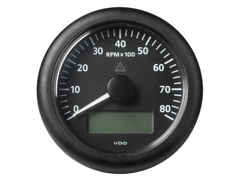 Veratron 3-3/8" (85MM) ViewLine Tachometer with Multi-Function Display - 0 to 8000 RPM - Black Dial & Bezel