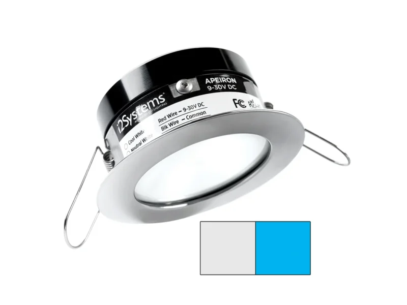 i2Systems Apeiron A503 3W Spring Mount Light - Cool White & Blue - Polished Chrome Finish