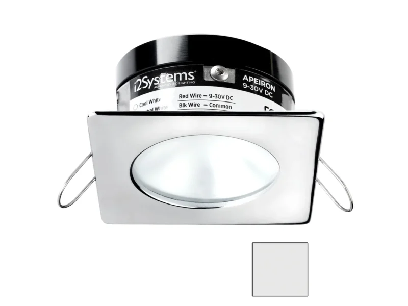 i2Systems Apeiron A503 3W Spring Mount Light - Square/Round - Cool White - Polished Chrome Finish